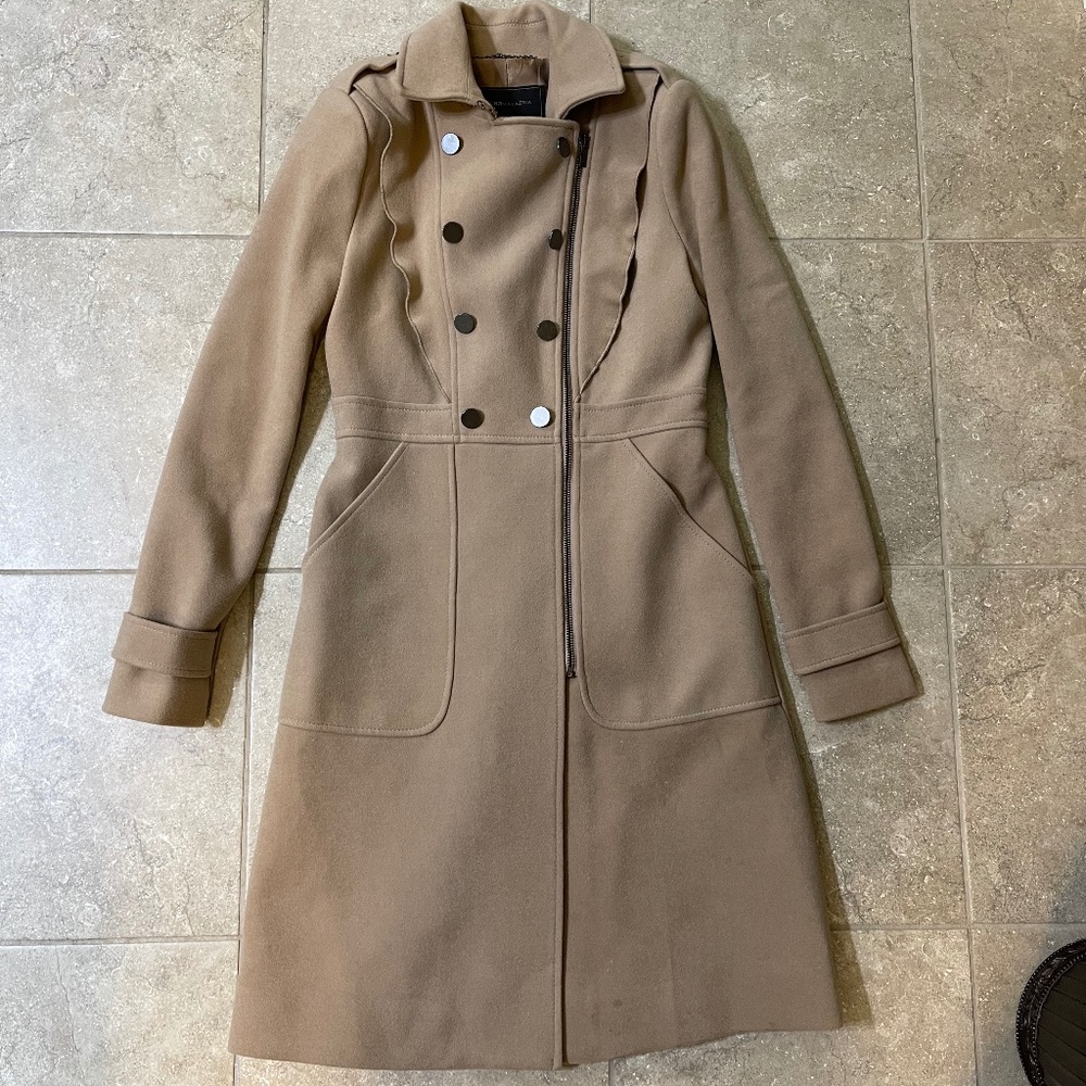 BCBGMaxAzria  Camel Long Trench Coat